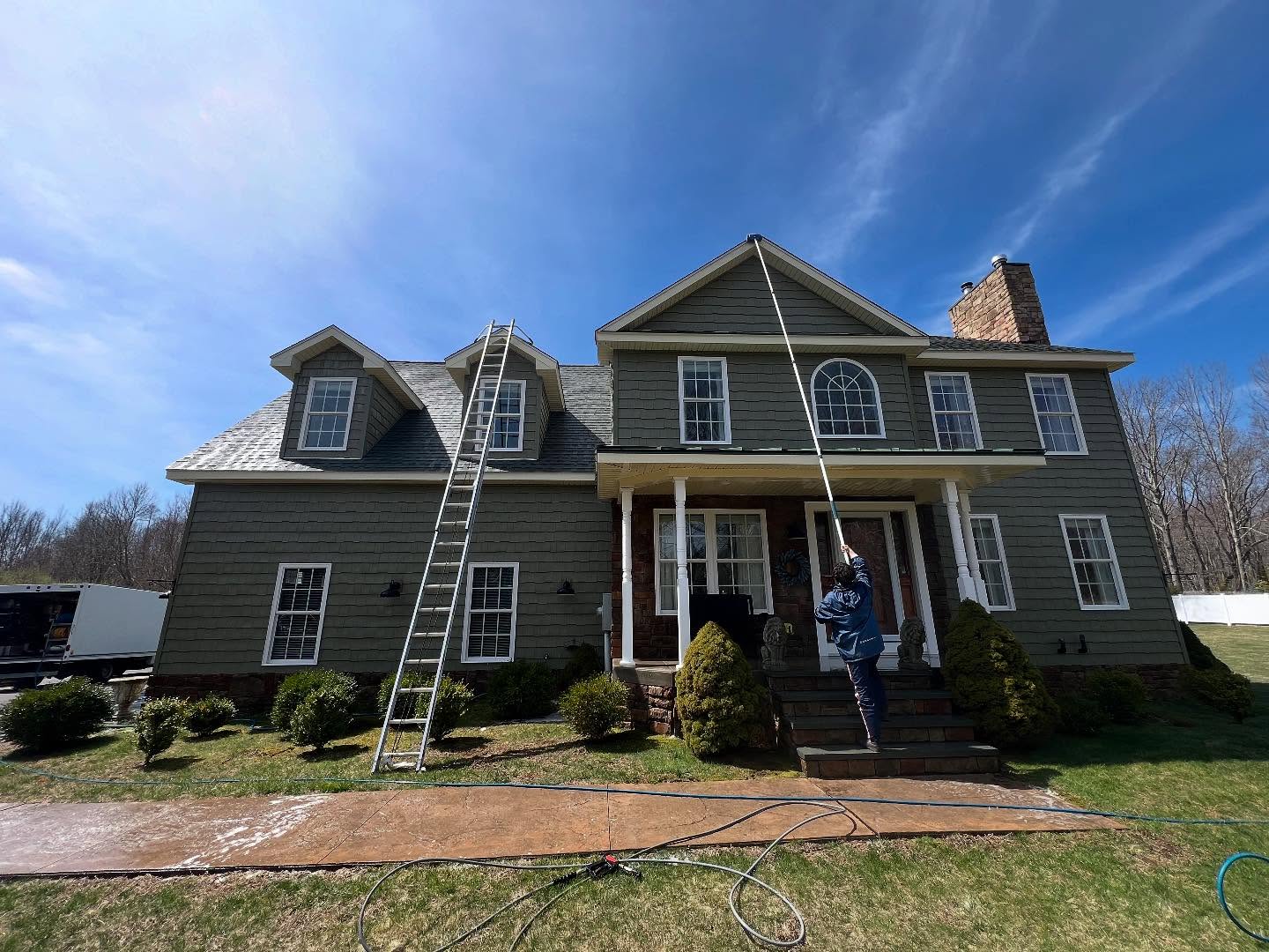 Completed house washing project in Montville Connecticut